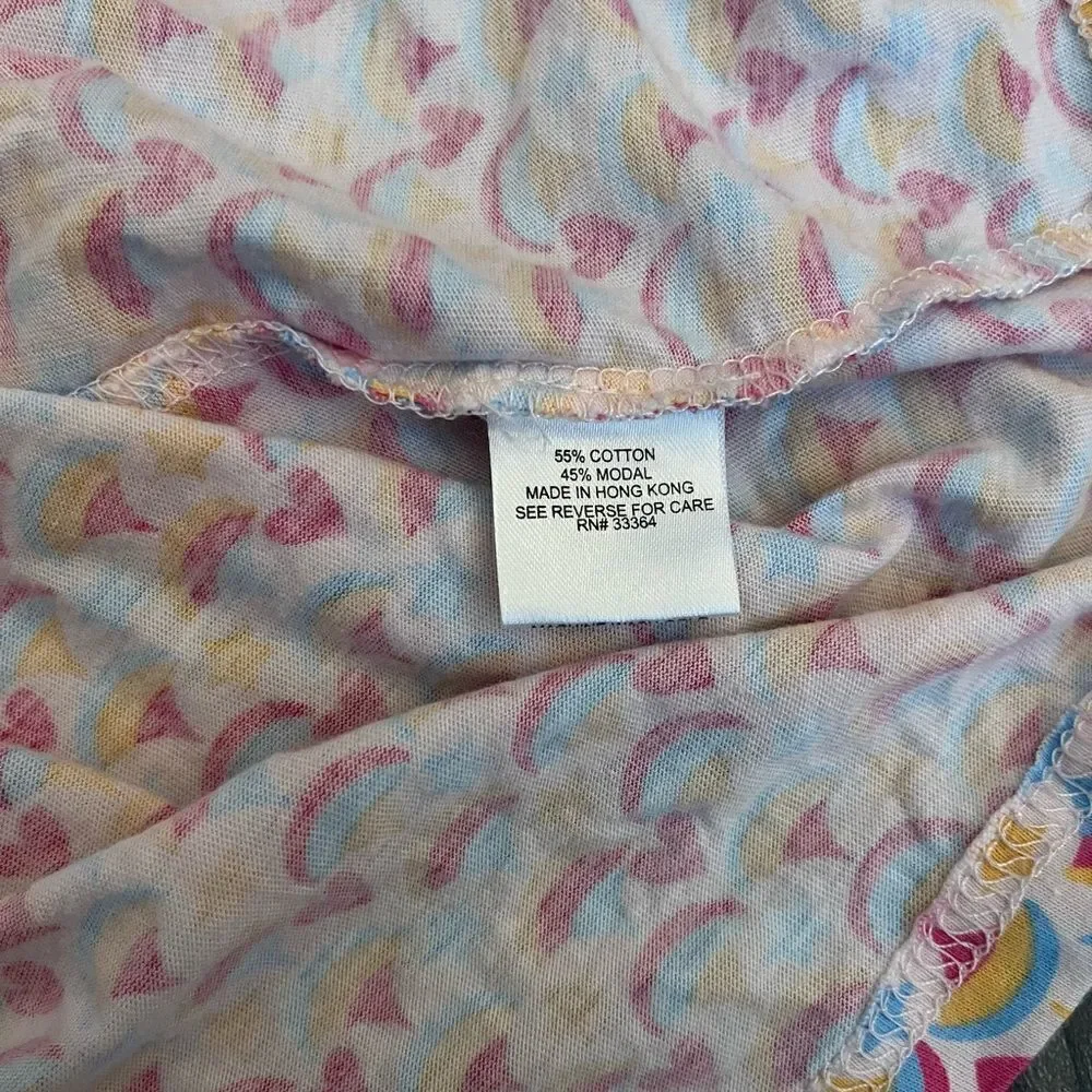 Energie Girls‎ Small Pink Rainbow Print Tie String Sleeve T Shirt